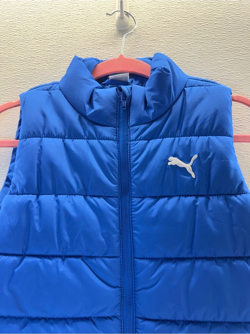 Puma Kids Puffer Vest Quilted Full Zip Blue Size M 10/12